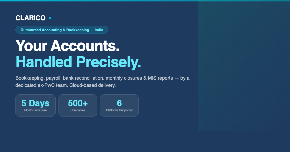 Clarico Outsourced Accounting — Your Accounts. Handled Precisely.