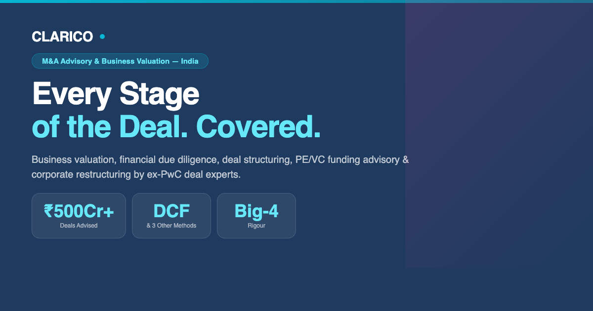 Clarico M&A Advisory — Every Stage of the Deal. Covered.